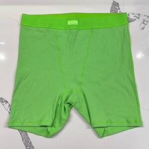 Neon Green Skims Ribbed Boxer Shorts